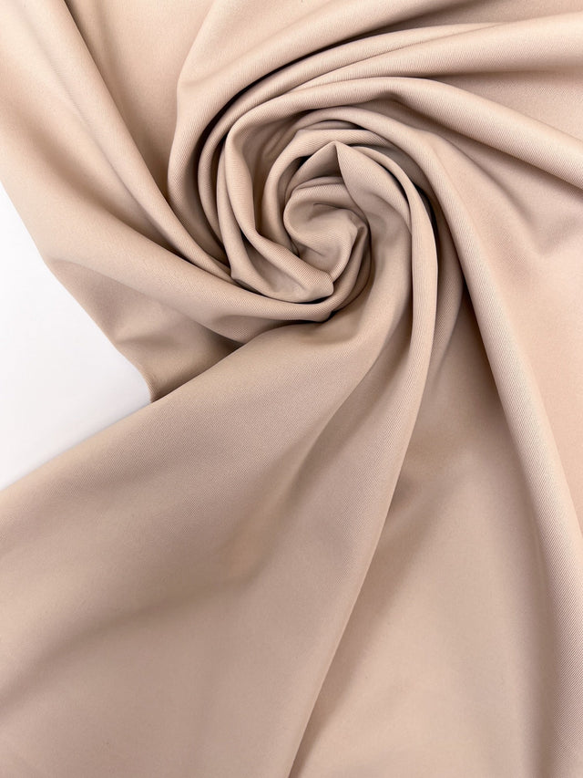 Polyester Elastane Knitted Fabric Beige Pink