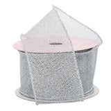 Glitter Fine Mesh Wired Ribbon 2 1/2 '' X 10 yd Silver Color 1 / ROLL