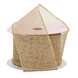 Glitter Fine Mesh Wired Ribbon 2 1/2 '' X 10 yd Light Gold Color 1 / ROLL