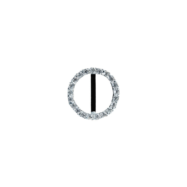 Swarovski Crystal and Silver Circular Rhinestone Slider - 1"