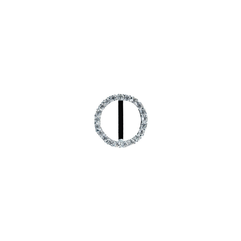 Swarovski Crystal and Silver Circular Rhinestone Slider - 0.75"