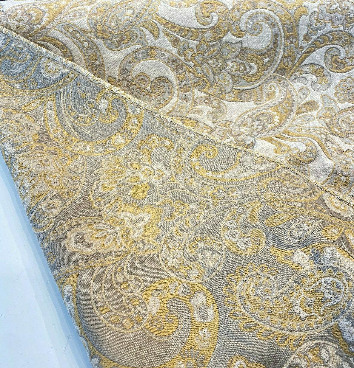 Barrow Reverly Chenille Fabric - Porcelain Beige Paisley, 54" Width (1 Yard)