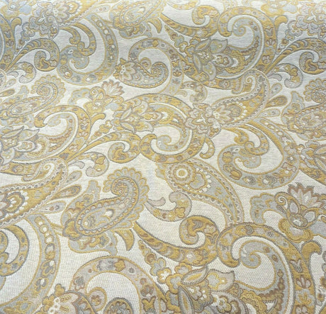 Barrow Reverly Chenille Fabric - Porcelain Beige Paisley, 54" Width (1 Yard)