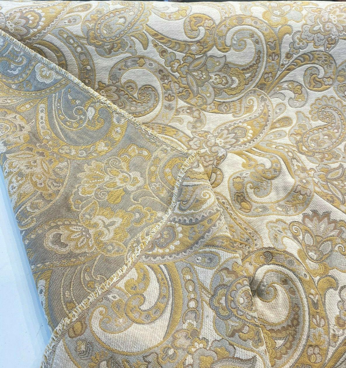 Barrow Reverly Chenille Fabric - Porcelain Beige Paisley, 54" Width (1 Yard)