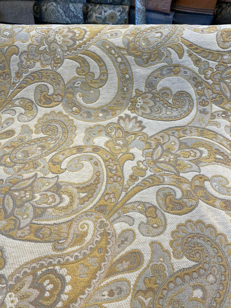 Barrow Reverly Chenille Fabric - Porcelain Beige Paisley, 54" Width (1 Yard)