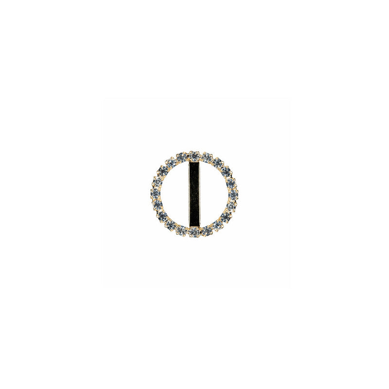 Swarovski Crystal and Gold Circular Rhinestone Slider - 0.75"