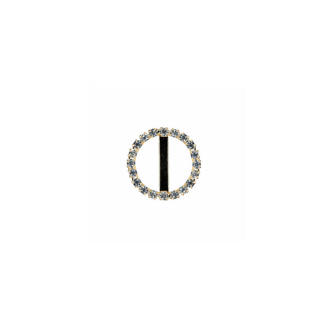 Swarovski Crystal and Gold Circular Rhinestone Slider - 0.75"