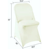 Stretchable Folding Chair Covers for Party Wedding Dining Ceremony Reception Linen 16 Inch Height 36 Inch Length