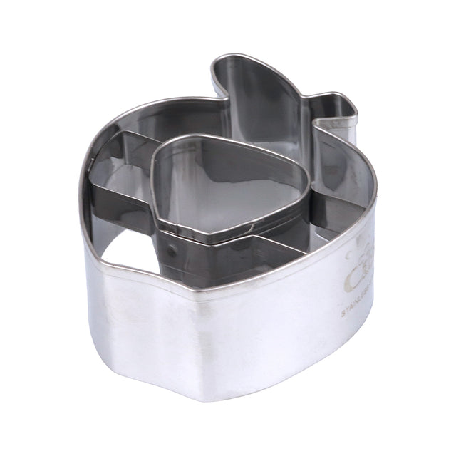 Stainless Steel Apple Cookie Cutter with Center Hole, 2.5"