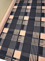 Italian Checked Knitted Fabric Blue Pink