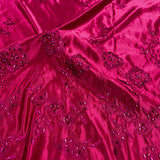 Beaded Bridal Lace Fabric on Polyester Satin 54"