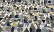 Block Letters Onyx Cotton Fabric - Beige Gray Dark Block Letters, 54" Width (1 Yard)