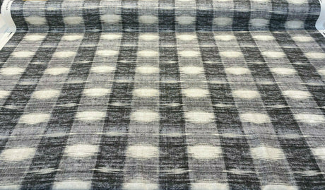 Waverly Sashika Linen Blend Fabric - Plaid, Cinder Gray/Black, 54" Width (By The Yard)