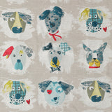 Dog Dogaholic Multi Polyester Fabric - Multicolored Dog Pattern, 54" Width (1 Yard)