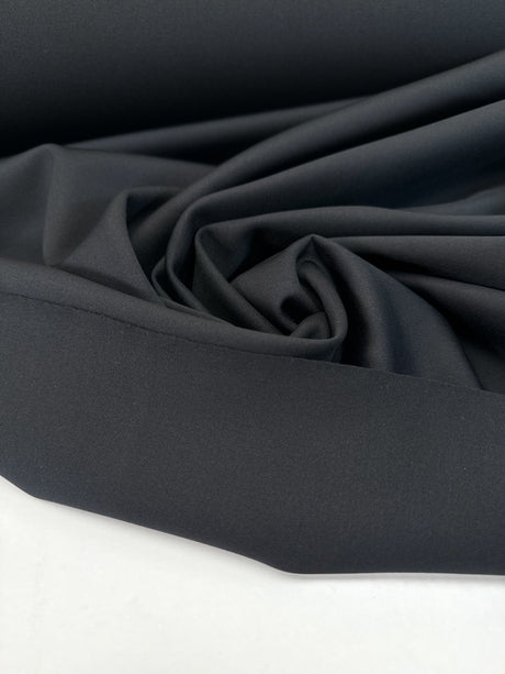 Black Polyester Elastane Knitted Fabric