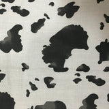 Poly Cotton Cow Print Fabric Brown Black 59"