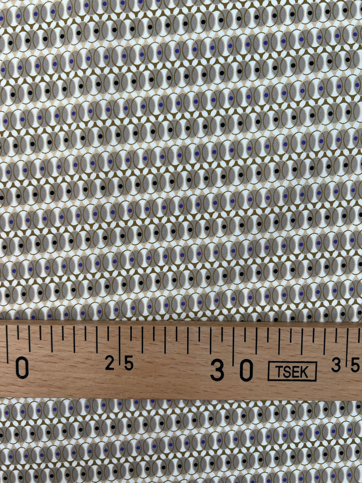 Polyamide Elastane Crepe Printed Beige Geometric