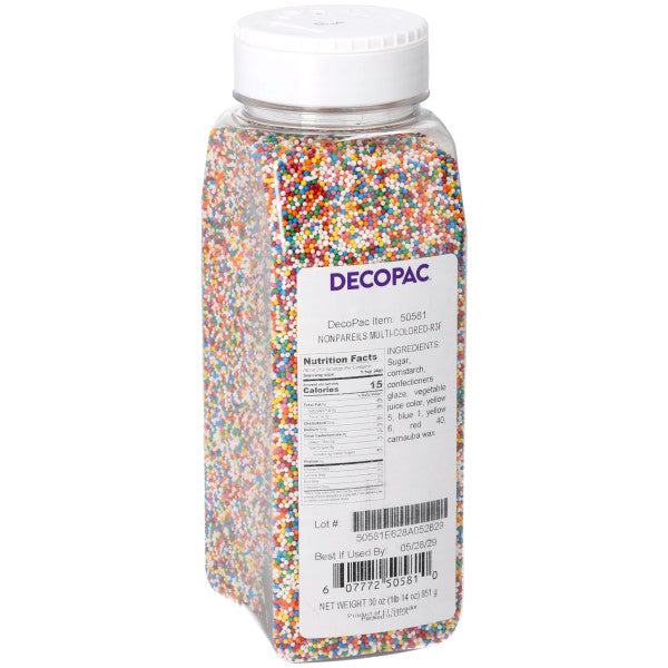 Multi-Colored Nonpareils- Red 3 Free Sprinkles cake dots