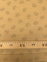 Wool Beige Printed Fabric
