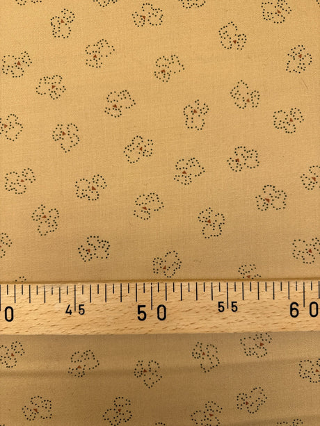 Wool Beige Printed Fabric