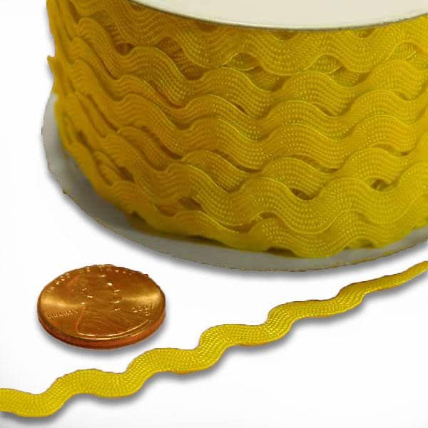 Ric Rac Trim – Yellow, 5mm x 25 Yards (1 Roll)