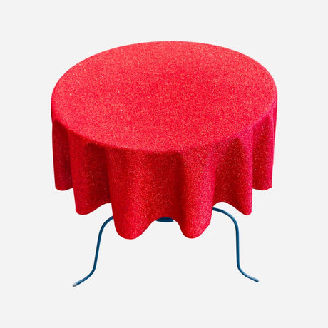 Glitter Shimmer Tablecloth Fabric - Full Covered Glitter Shimmer, 58" Round (1 Piece)