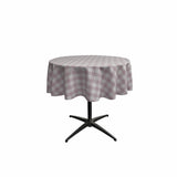 58" Round Tablecloth Polyester Fabric - Checkered Gingham Plaid, 58" Diameter (1 Piece)