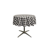 58" Round Tablecloth Polyester Fabric - Checkered Gingham Plaid, 58" Diameter (1 Piece)