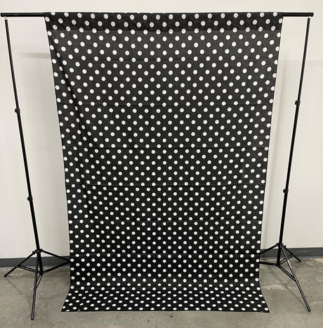 Poly Cotton Polka Dot Decorative Backdrop Drape Curtain Divider Fabric - 58" Wide x 108" High, 1 Panel (1 Panel)