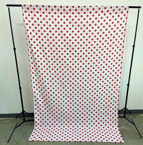 Poly Cotton Fabric - Polka Dot Decorative Backdrop Drape Curtain Divider, 58" Wide x 120" High (1 Panel)
