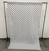 Poly Cotton Fabric - Polka Dot Decorative Backdrop Drape Curtain Divider, 58" Wide x 120" High (1 Panel)