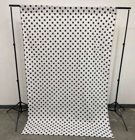 Poly Cotton Fabric - Polka Dot Decorative Backdrop Drape Curtain Divider, 58" Wide x 120" High (1 Panel)
