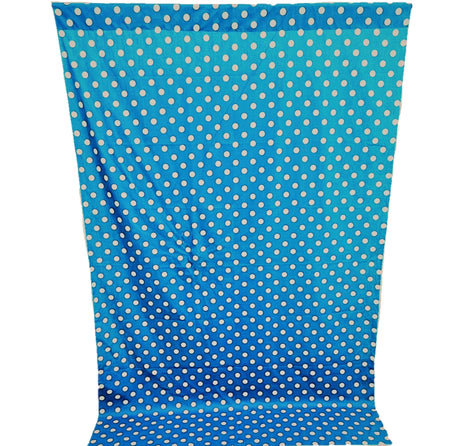 Poly Cotton Fabric - Polka Dot Decorative Backdrop Drape Curtain Divider, 58" Wide x 120" High (1 Panel)