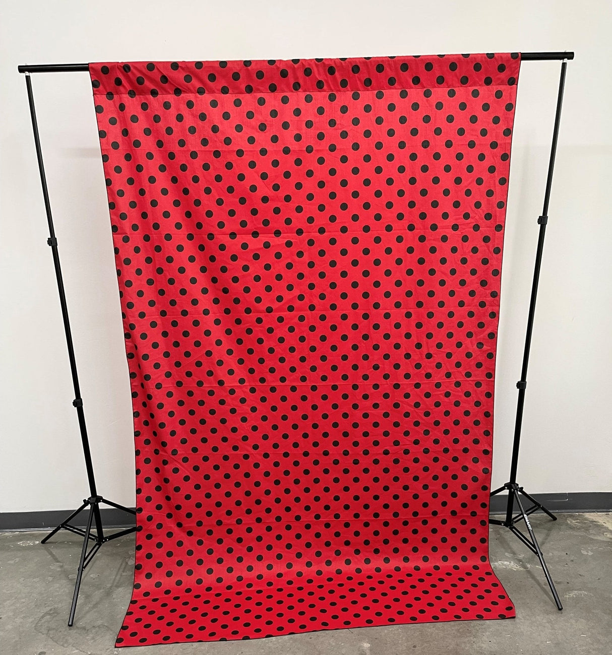 Poly Cotton Fabric - Polka Dot Decorative Backdrop Drape Curtain Divider, 58" Wide x 120" High (1 Panel)
