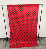 Poly Cotton Fabric - Polka Dot Decorative Backdrop Drape Curtain Divider, 58" Wide x 120" High (1 Panel)