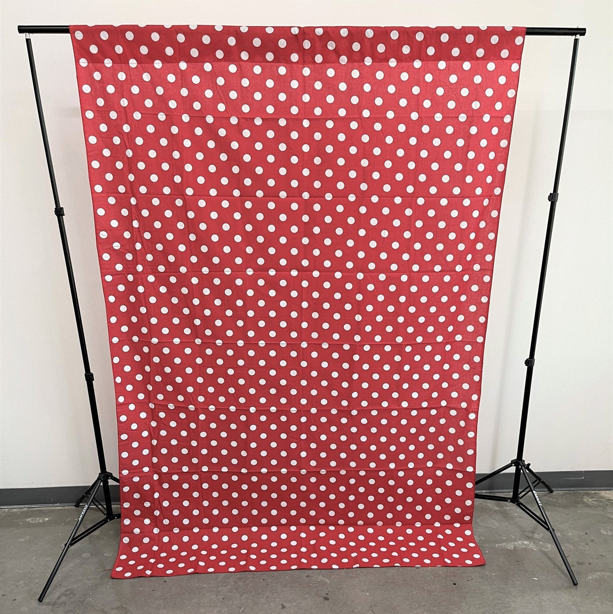 Poly Cotton Fabric - Polka Dot Decorative Backdrop Drape Curtain Divider, 58" Wide x 120" High (1 Panel)