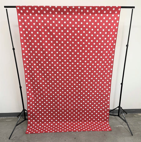 Poly Cotton Fabric - Polka Dot Decorative Backdrop Drape Curtain Divider, 58" Wide x 120" High (1 Panel)