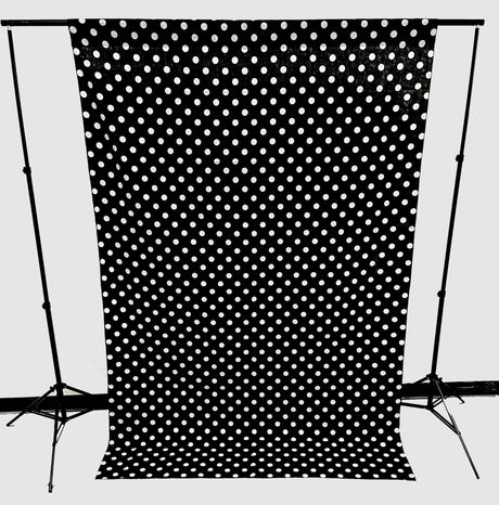Poly Cotton Fabric - Polka Dot Decorative Backdrop Drape Curtain Divider, 58" Wide x 120" High (1 Panel)
