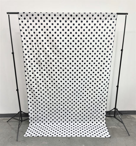 Poly Cotton Fabric - Polka Dot Decorative Backdrop Drape Curtain Divider, 58" Wide x 120" High (1 Panel)