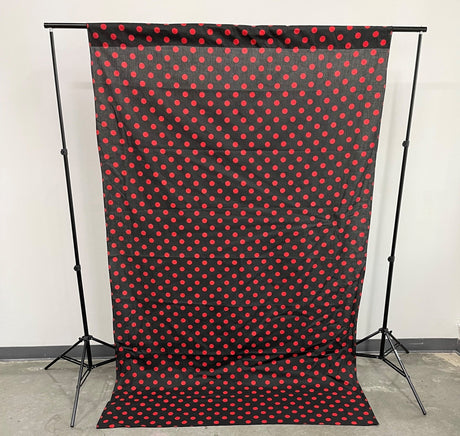 Poly Cotton Fabric - Polka Dot Decorative Backdrop Drape Curtain Divider, 58" Wide x 120" High (1 Panel)