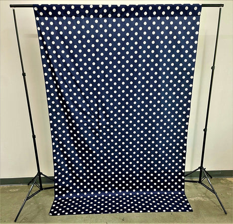 Poly Cotton Fabric - Polka Dot Decorative Backdrop Drape Curtain Divider, 58" Wide x 120" High (1 Panel)