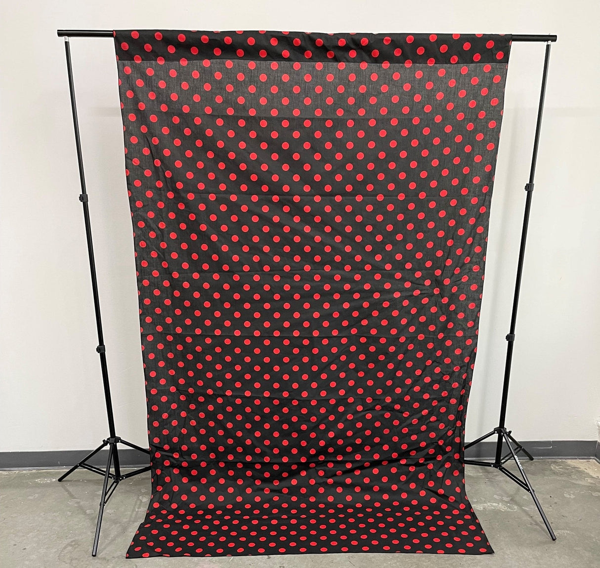 Poly Cotton Fabric - Polka Dot Decorative Backdrop Drape Curtain Divider, 58" Wide x 120" High (1 Panel)