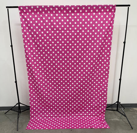 Poly Cotton Fabric - Polka Dot Decorative Backdrop Drape Curtain Divider, 58" Wide x 120" High (1 Panel)