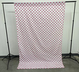 Poly Cotton Fabric - Polka Dot Decorative Backdrop Drape Curtain Divider, 58" Wide x 120" High (1 Panel)