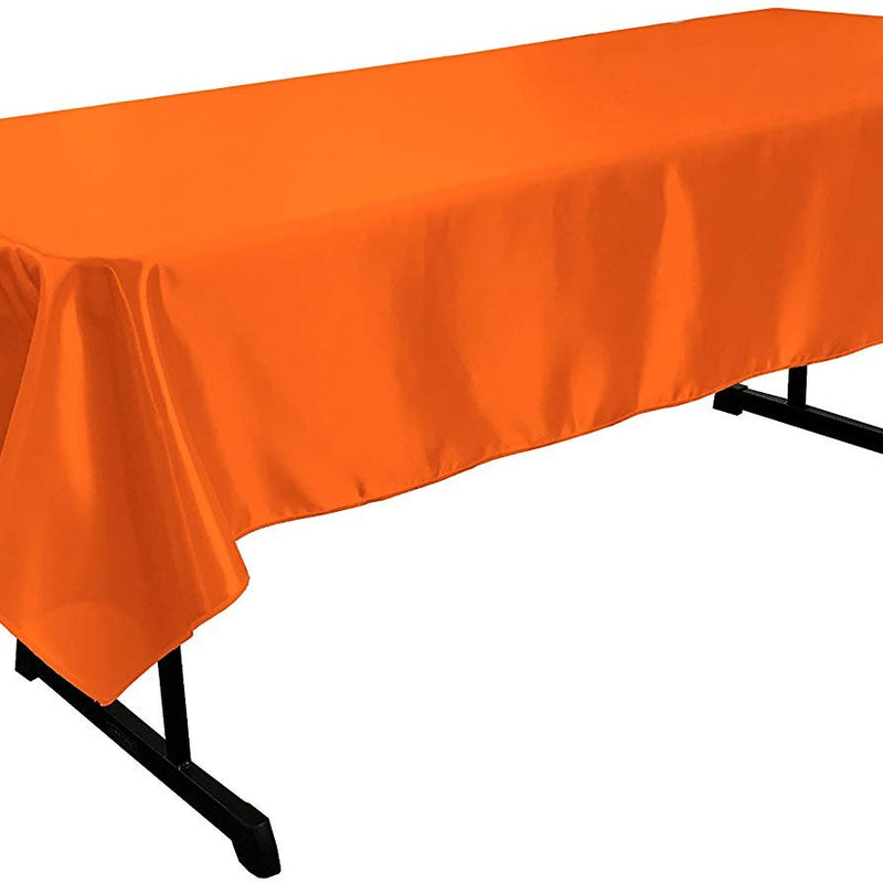 Polyester Bridal Satin Fabric - Rectangular Tablecloth, 58" X 108", Serged Edge (1 Piece)