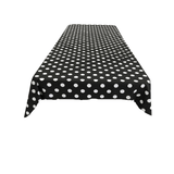 Square Small Polka Dot Poly Cotton Fabric - Black Dot On White, 58" X 58" Square (1 Piece)
