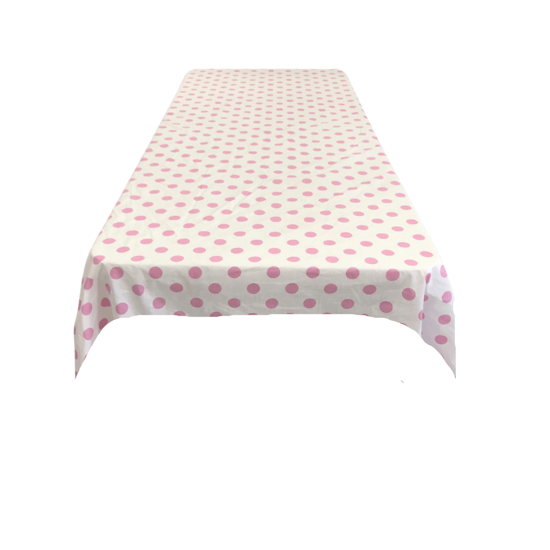 Square Small Polka Dot Poly Cotton Fabric - Black Dot On White, 58" X 58" Square (1 Piece)