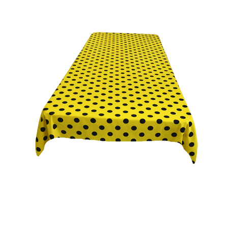 Square Small Polka Dot Poly Cotton Fabric - Black Dot On White, 58" X 58" Square (1 Piece)