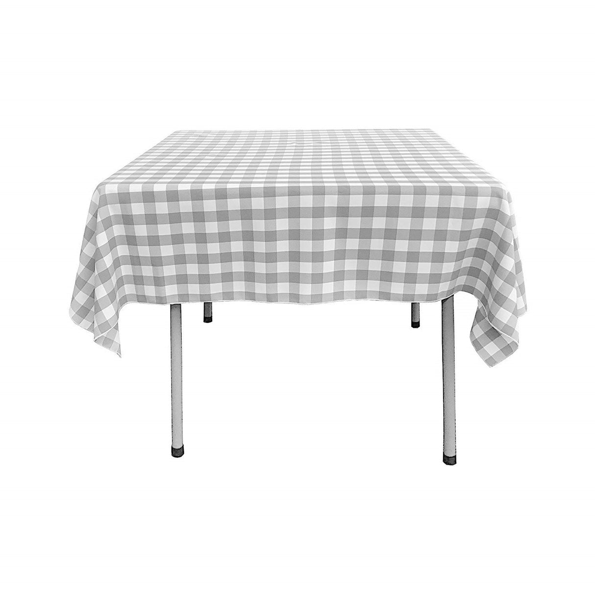 Polyester Poplin Gingham Fabric - Checkered Plaid, 58" X 58" Square Tablecloth, 6" Drop (1 Unit)