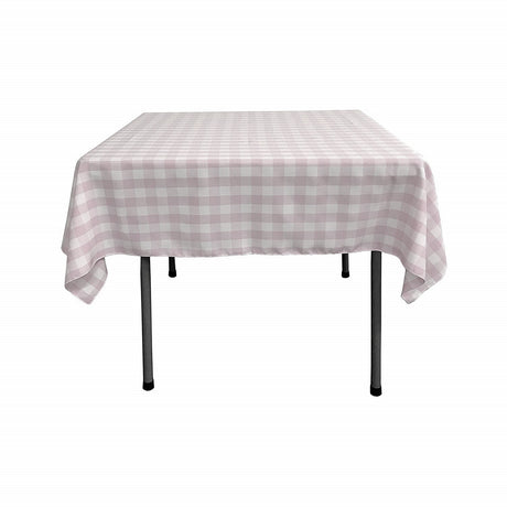 Polyester Poplin Gingham Fabric - Checkered Plaid, 58" X 58" Square Tablecloth, 6" Drop (1 Unit)